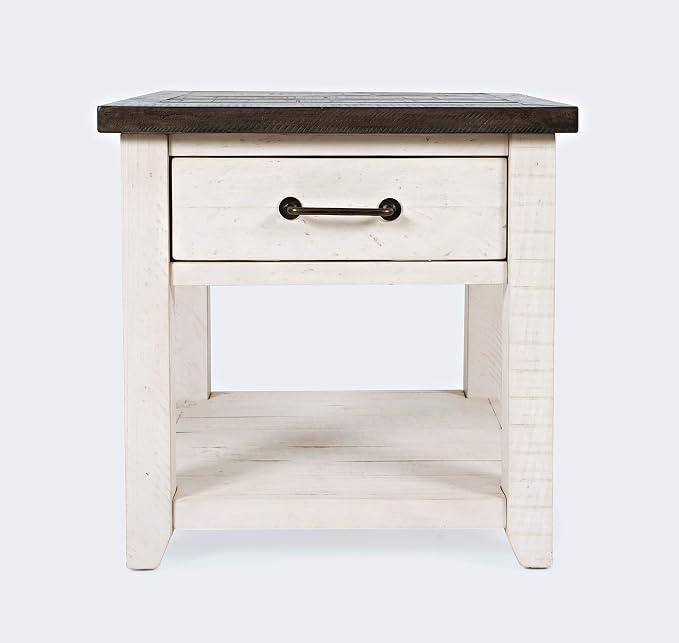 Jofran Madison County Harris End Table, Vintage White - Image 4