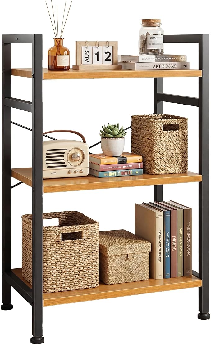 DUMOS 3 Tiers Open Bookshelf, Classic Freestanding Tall Display Shelf, Sturdy by DumosLifestyle