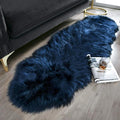 Ashler Faux Fur Rug, Dark Blue Area Rugs, Fluffy Sheepskin Fur Rug, Fuzzy Ultra by AshlerHomeDeco