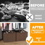 SpaceAid Shoe Organizer for Closet, 2 Pack Foldable Shoe Storage Containers - Image 2