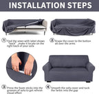 Peryiter 2 Pcs Sofa Covers Couch and Loveseat Covers Set Stretch Sofa Slipcover - Image 3