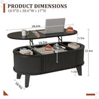 LYNCOHOME Fluted Lift Top Coffee Table - Image 2