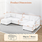 Vesgantti 143" U Shaped Sectional Modular Couch, Comfy Corduroy Upholstered - Image 2
