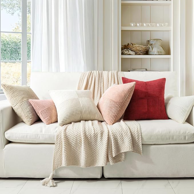 MIULEE Cream White Decorative Lumbar Throw Pillow Covers 12x24 Inch 2 Pack | - Image 5