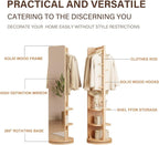 WoodsWhisper Full Length Mirror Coat Rack Solid Wood Floor Mirror 66"x12" Full - Image 7