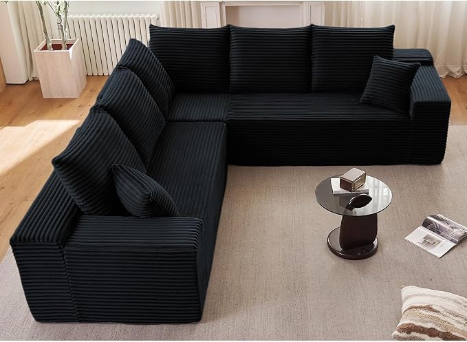 Sectional Cloud Couch for Living Room, Modular Floor Deep-Seat Sofa, Big Comfy - Image 3