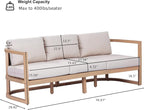 Merax 4 Piece Rattan Woven Paito Conversation Set, All-Weather Acacia Wood 3 - Image 6