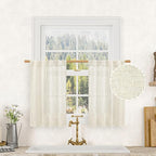 Short Linen Curtains 36 Inch Length by LAMIT