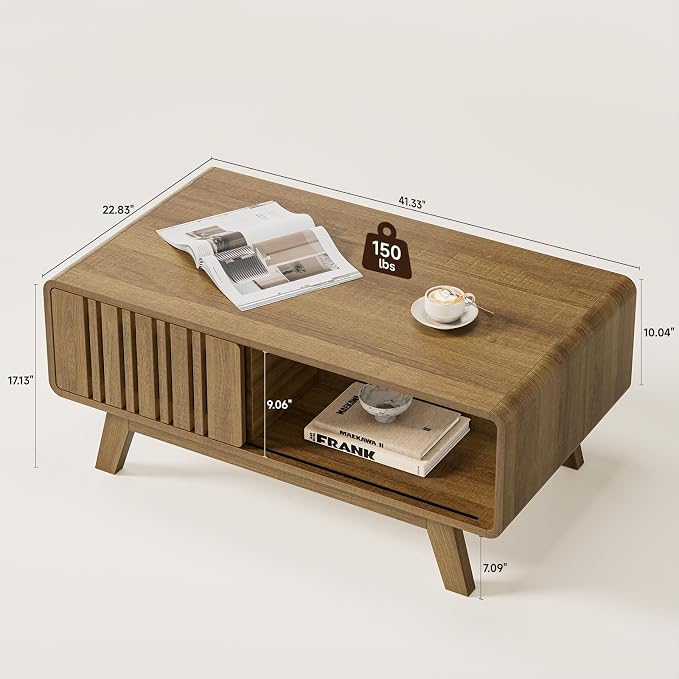ONBRILL Coffee Table, Mid Century Modern Table - Image 2