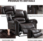 CANMOV Leather Recliner Chair Set of 2, Classic and Traditional Manual Recliner - Image 3