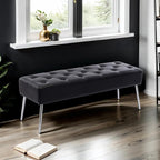 DUHOME Button-Tufted Ottoman Bench, Upholstered Bedroom Benches Footrest Stool - Image 4
