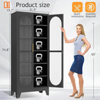 PAOFIN 75" H Locking Display Cabinet - Image 2