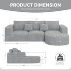 Boneless Couches for Living Room, Cloud Sectional Couch - Image 2