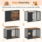 YATINEY Foldable Dog Crate Furniture, Dog Crate - Image 2