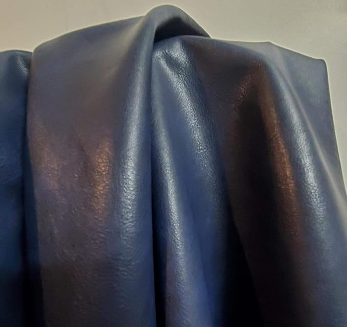 NAT Leathers | Navy Soft Faux Vegan PU Leather by The Yard Synthetic Pleather - Image 3