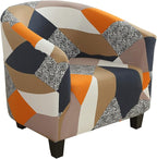 SearchI Club Chair Slipcover Stretch Barrel Chair Covers Printed Tub Chair by SearchI