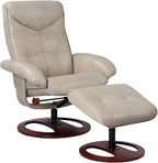 Benchmaster Newport Taupe Swivel Faux Leather Recliner Chair - Image 2