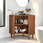 Fluted Corner Cabinet, Small Corner Floor Cabinet - Image 5