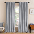 MIULEE Greyish White Velvet Blackout Curtains 52x108 inches 2 Panels | Luxury by MIULEE