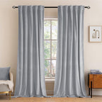 MIULEE Greyish White Velvet Blackout Curtains 52x90 inches 2 Panels | Luxury by MIULEE