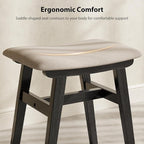 Muwuele Solid Wood Vanity Stool, Compact Makeup Chair - Image 5