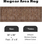 3x8 Brick Red Vintage Floral Washable Runner Rug - Image 2