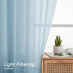 Sky Blue Sheer Curtains 90 Inches Long - Image 3