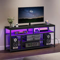 HOOBRO LED TV Stand with Charging Station, 4-Tier Entertainment Gaming Center by HOOBRO