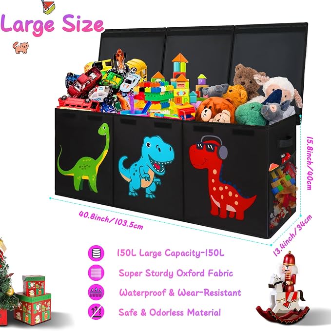 Mabahoo Extra Large Toy Box, Collapsible Toy Storage Organizer - Image 8