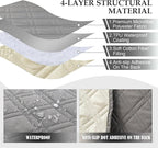 Genina L Shape Couch Cover, Sectional Couch Chaise Covers, Waterproof Washable - Image 3