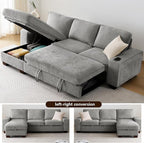 99" Convertible Sleeper Sofa Bed, L Shaped - Image 4
