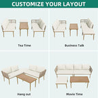 YITAHOME Patio Furniture Set, 6 Pieces Outdoor Rattan Woven Sectional Sofa - Image 4