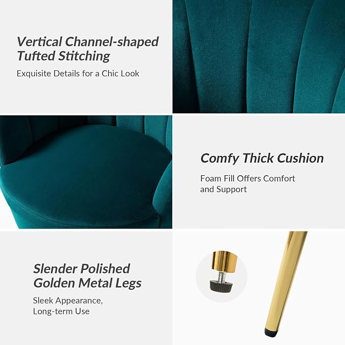 HULALA HOME Modern Velvet Accent Chair - Image 6