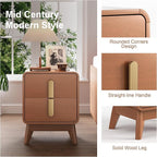 Mid Century Modern Nightstand Set of 2, Wood Bedside Table - Image 3