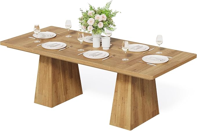 LITTLE TREE Dining Table for 6 People, Wooden Dining Table, Rectangle Table - Image 3