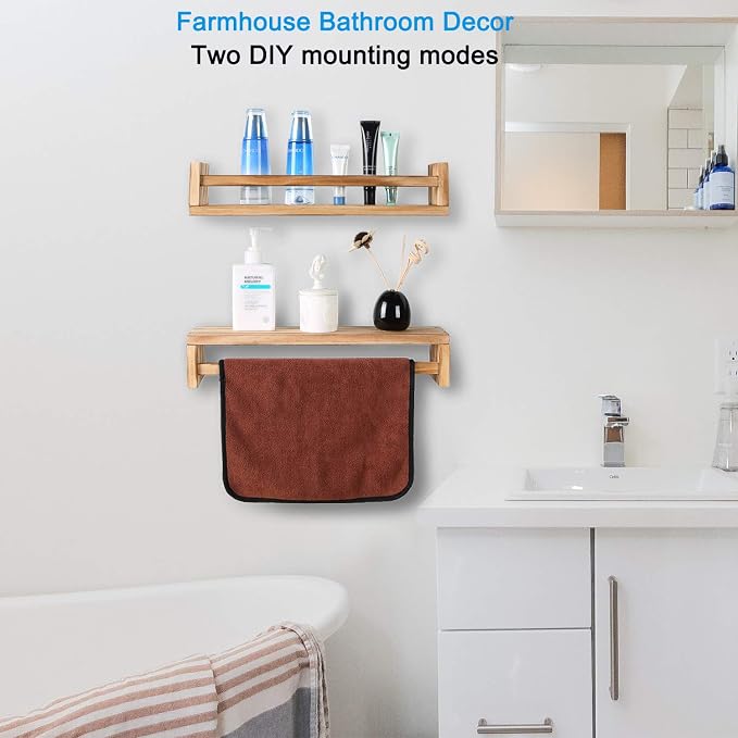 JORIKCHUO Nursery Book Shelves, Kitchen Spice Rack, or Rustic Wall Mounted - Image 4
