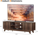 VINGLI 58.6" TV Stand up for 70 Inch TV, Mid Century Entertainment Center - Image 3