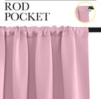 NICETOWN Blackout Curtains for Bedroom, Rouge Pink, 1 Pair, 70 by 63-inch - Image 2