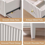 21" Fluted Nightstand with Charging Station – Modern Bedside Table with 2 - Image 4