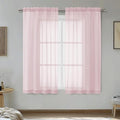 Blush Pink Sheer Curtains 54 Inches Long 2 Panels by OVZME