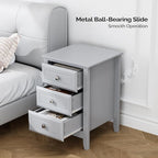 Bonnlo Gray Nightstand with 3 Drawers, Modern Night Stand - Image 8