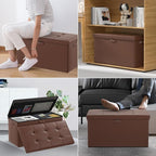 ENGPOW Storage Ottoman Bench, Fireproof Folding Bench - Image 5