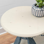Linon Opal Distressed Wood Coastal Canoe Paddle Side Table in Blue/Cream - Image 7