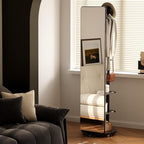 Muwuele Solid Wood Full Length Mirror Coat Rack, Floor Mirror - Image 9