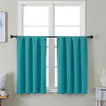 Simplebrand Ava Teal Short 36 Inches Blackout Curtain 2 Panels Set, Half Window by Simplebrand