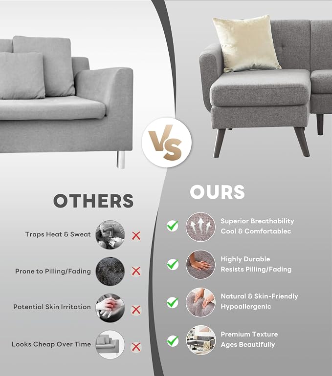 Tbfit L Shaped Couch Sofa, 3 Seater Sofas - Image 7