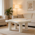 40" Cloud Coffee Table with 4 Round Table Legs, Modern Irregular Center Table - Image 5