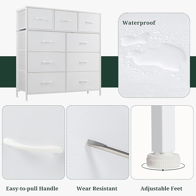 9-Drawer Dresser for Bedroom, Anti-Tip Tall Storage Organizer Chest of Drawers - Image 7