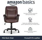 Amazon Basics Classic Puresoft PU Padded Mid-Back Office Chair - Image 4