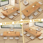 200cm Japanese Floor Table -Vintage Solid Wooden Tatami Table, Low Rectangular - Image 4